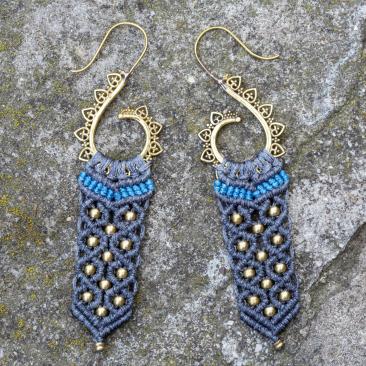 Royal Blue Beaded Earrings 